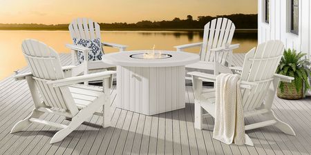 Addy White 5 Pc Outdoor Fire Pit Seating Set