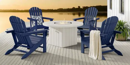 Addy Navy 5 Pc Outdoor Fire Pit Seating Set