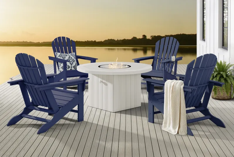 Addy Navy 5 Pc Outdoor Fire Pit Seating Set