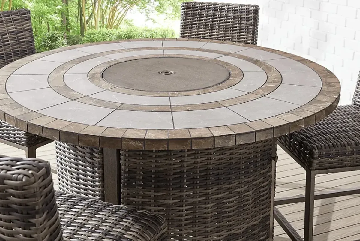 Montecello Gray Outdoor Fire Bar Table