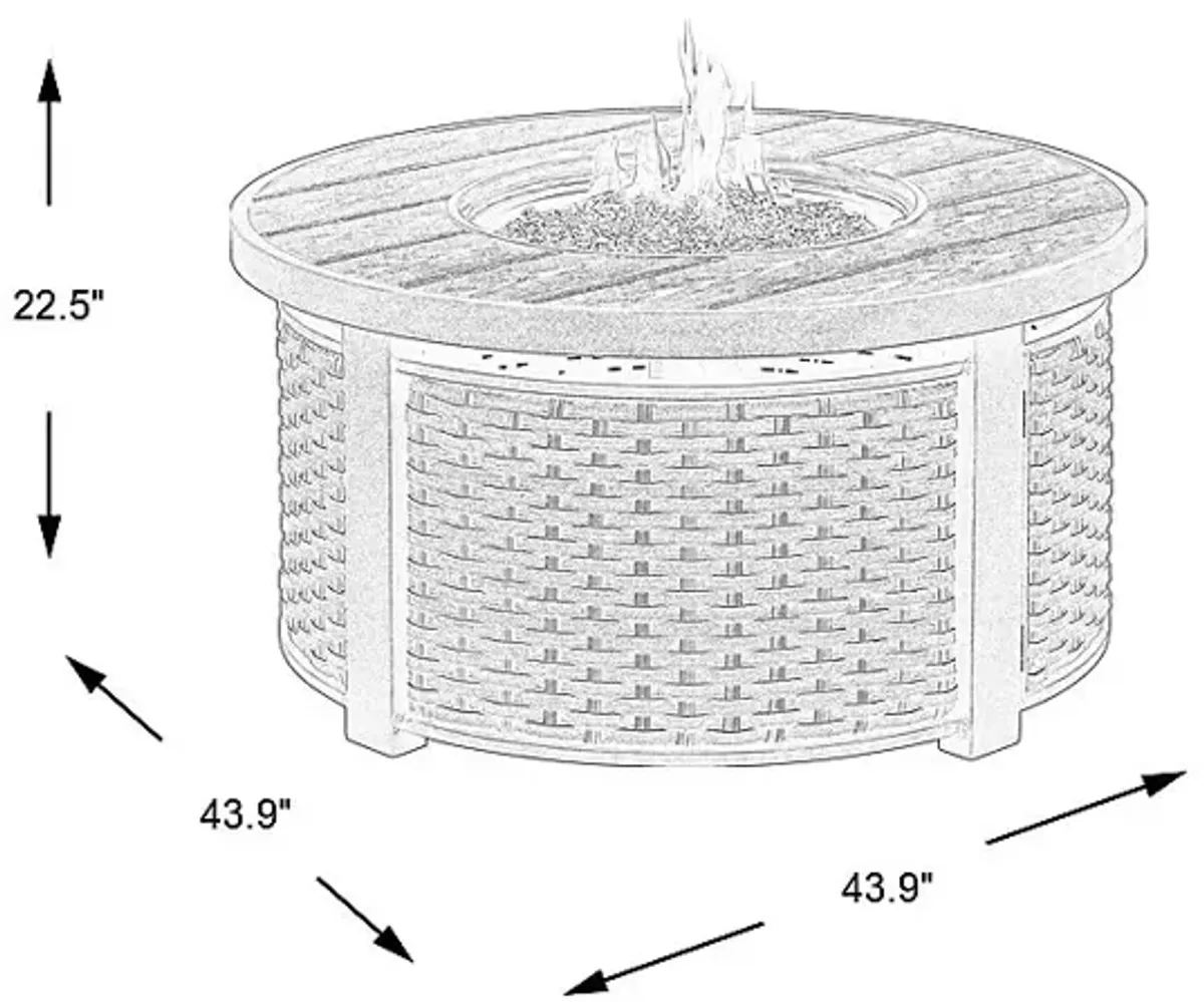 Siesta Key Driftwood Outdoor Round Fire Pit