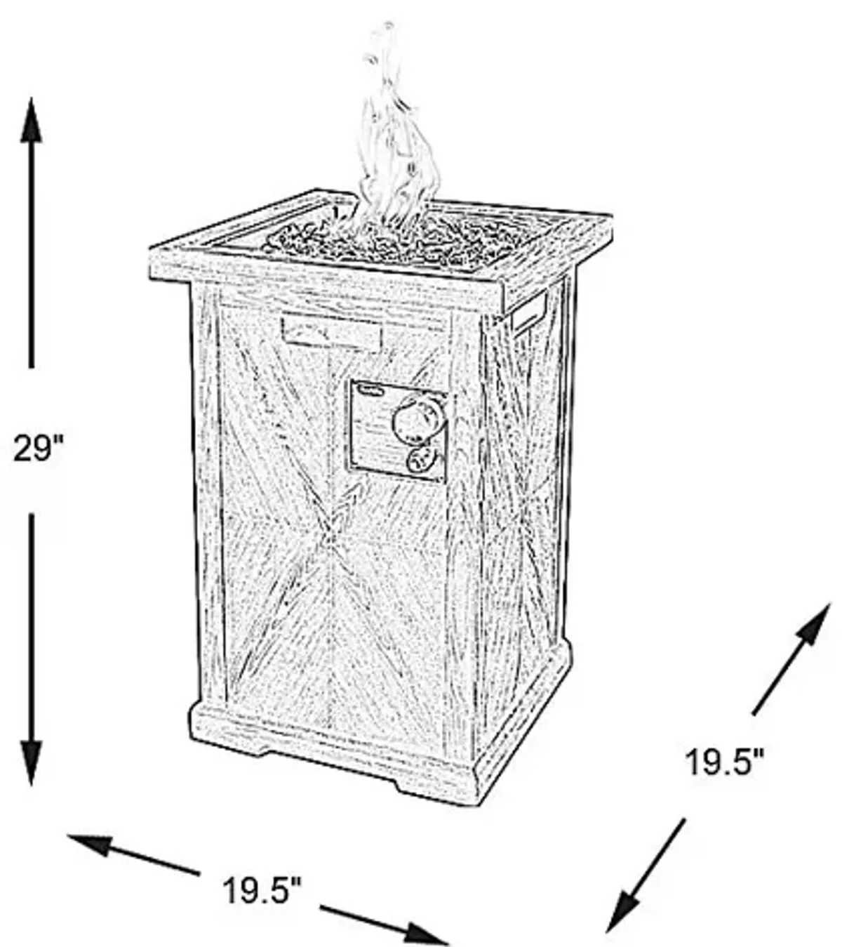 Laurel Bay Brown Outdoor 19.5 in. Square Fire Pit