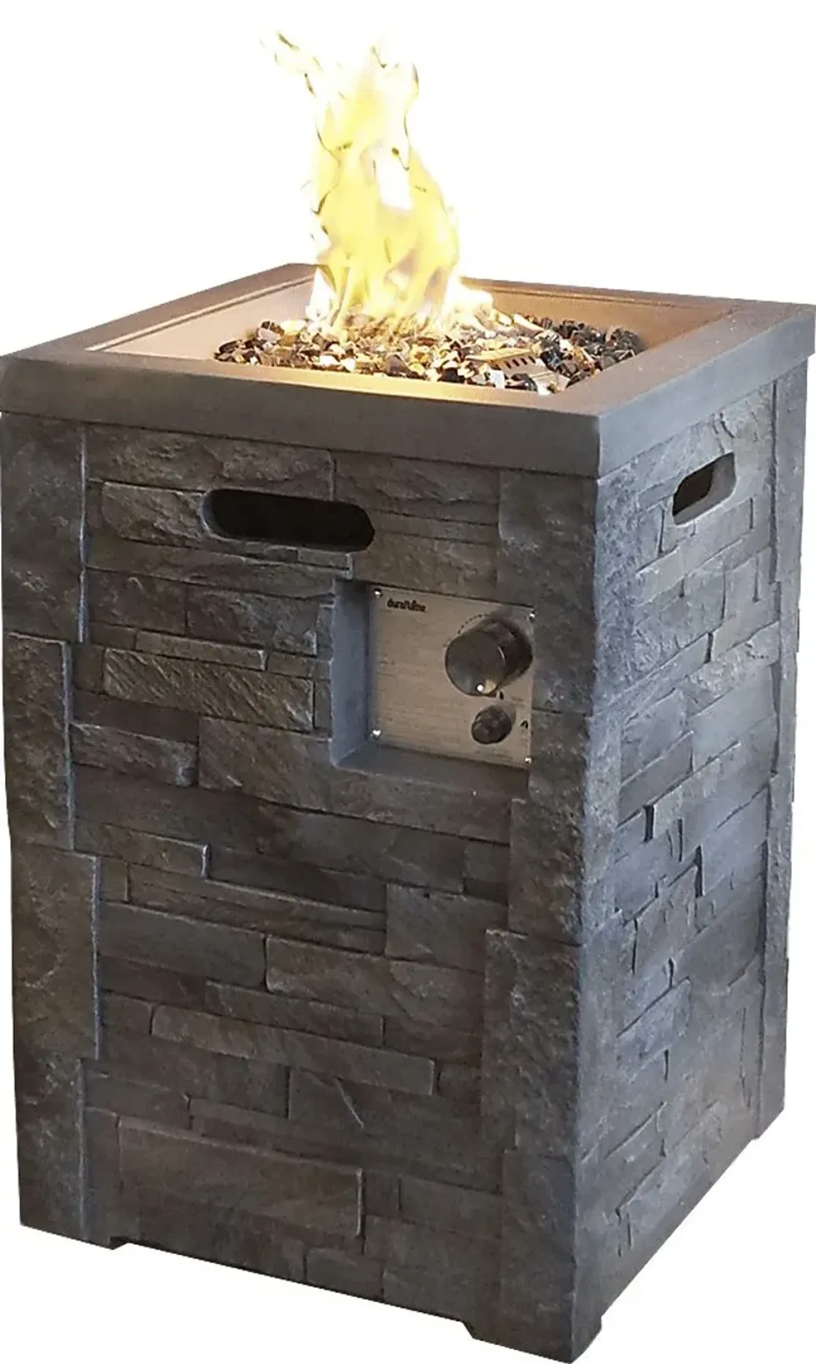 Alvarado Dark Gray Outdoor 19.5 in. Square Fire Pit