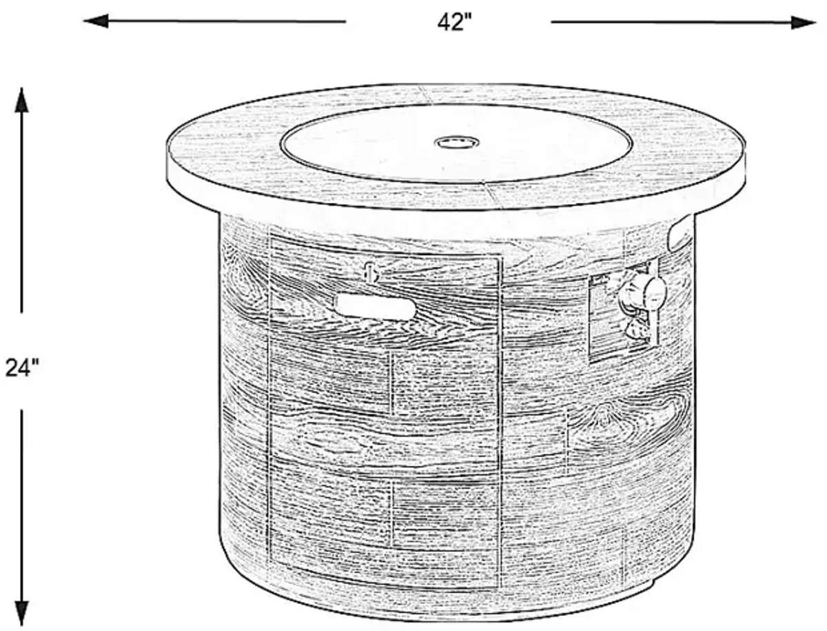 Laurel Bay Brown Outdoor 42 in. Round Fire Pit