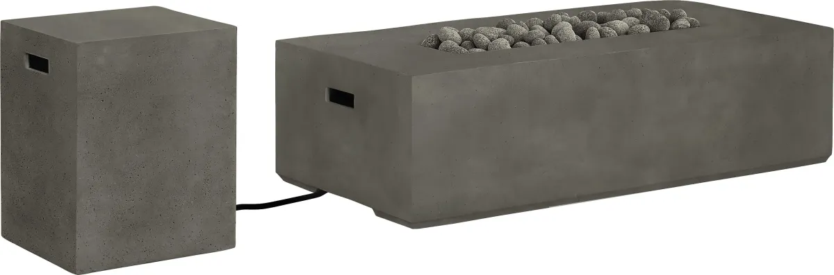 Phoenix Gray Rectangle Fire Pit