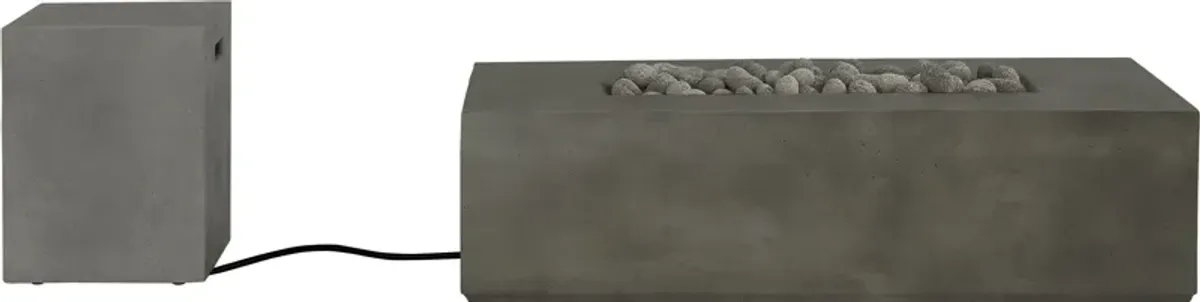 Phoenix Gray Rectangle Fire Pit