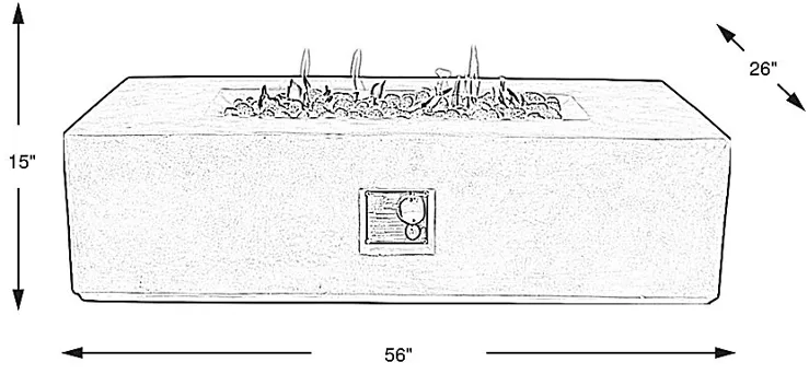 Phoenix Gray Rectangle Fire Pit