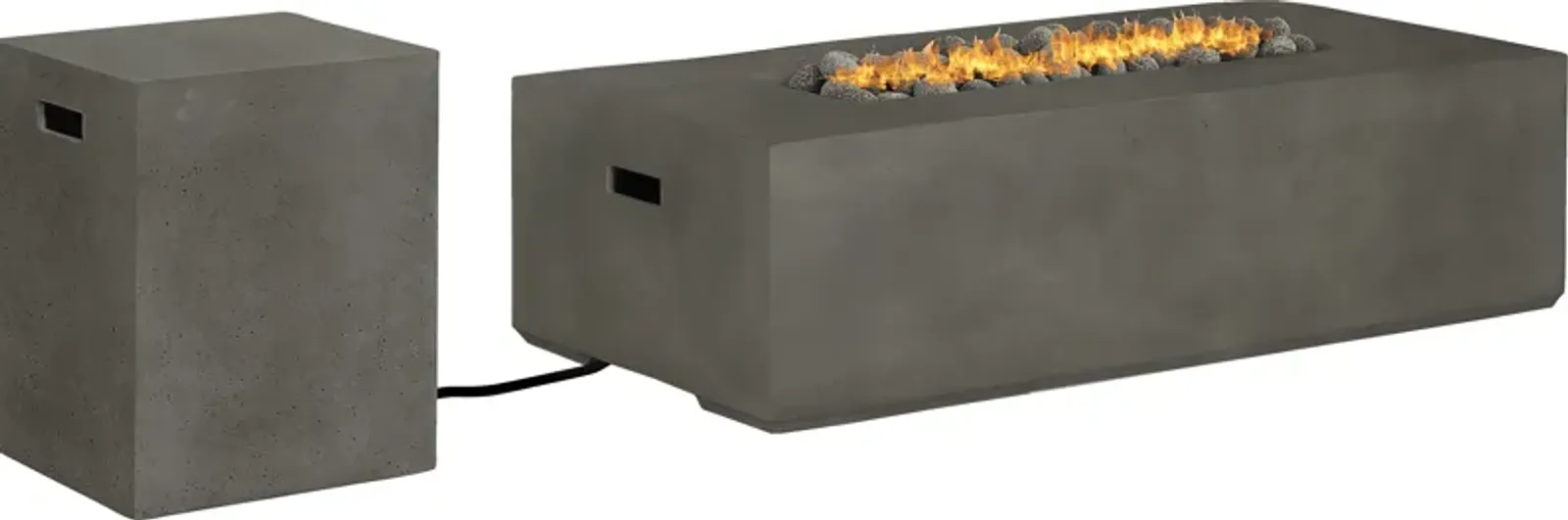 Phoenix Gray Rectangle Fire Pit