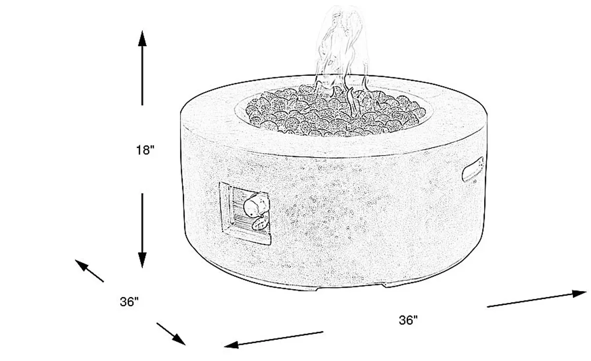 Phoenix Gray Round Fire Pit