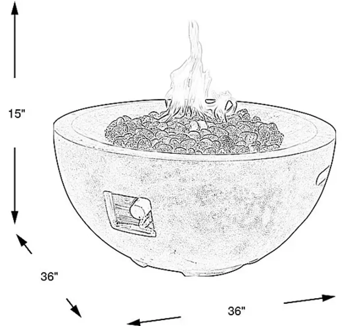 Phoenix Gray Bowl Fire Pit