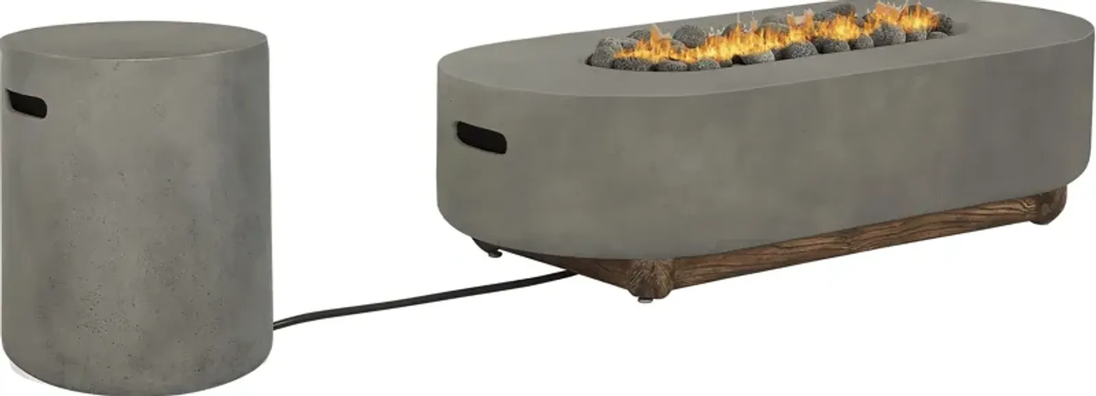 Phoenix Gray Large Oval Fire Pit