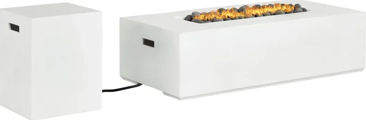 Phoenix White Rectangle Fire Pit