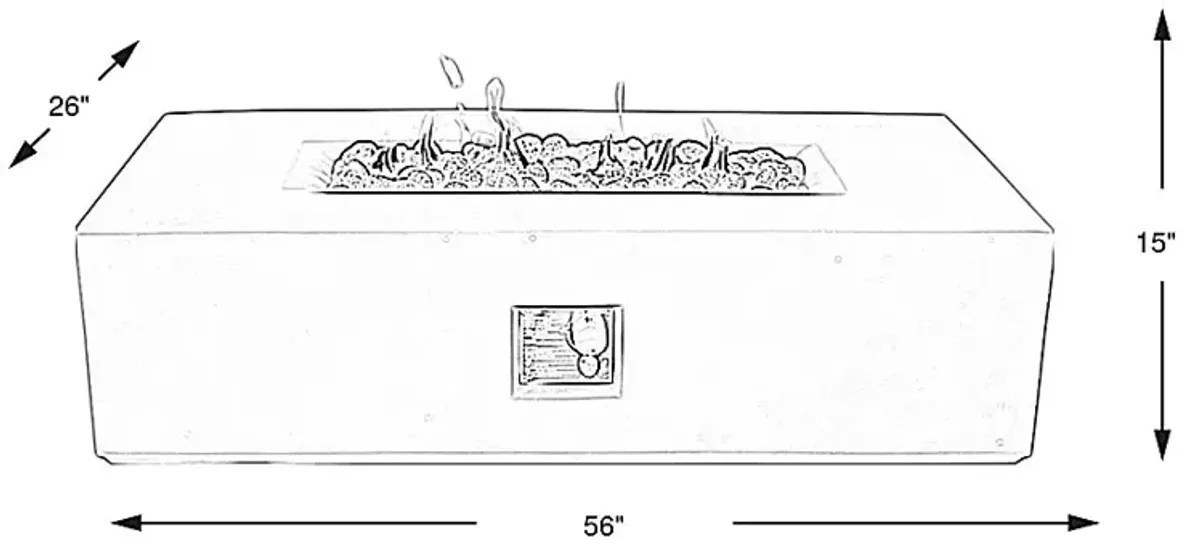 Phoenix White Rectangle Fire Pit