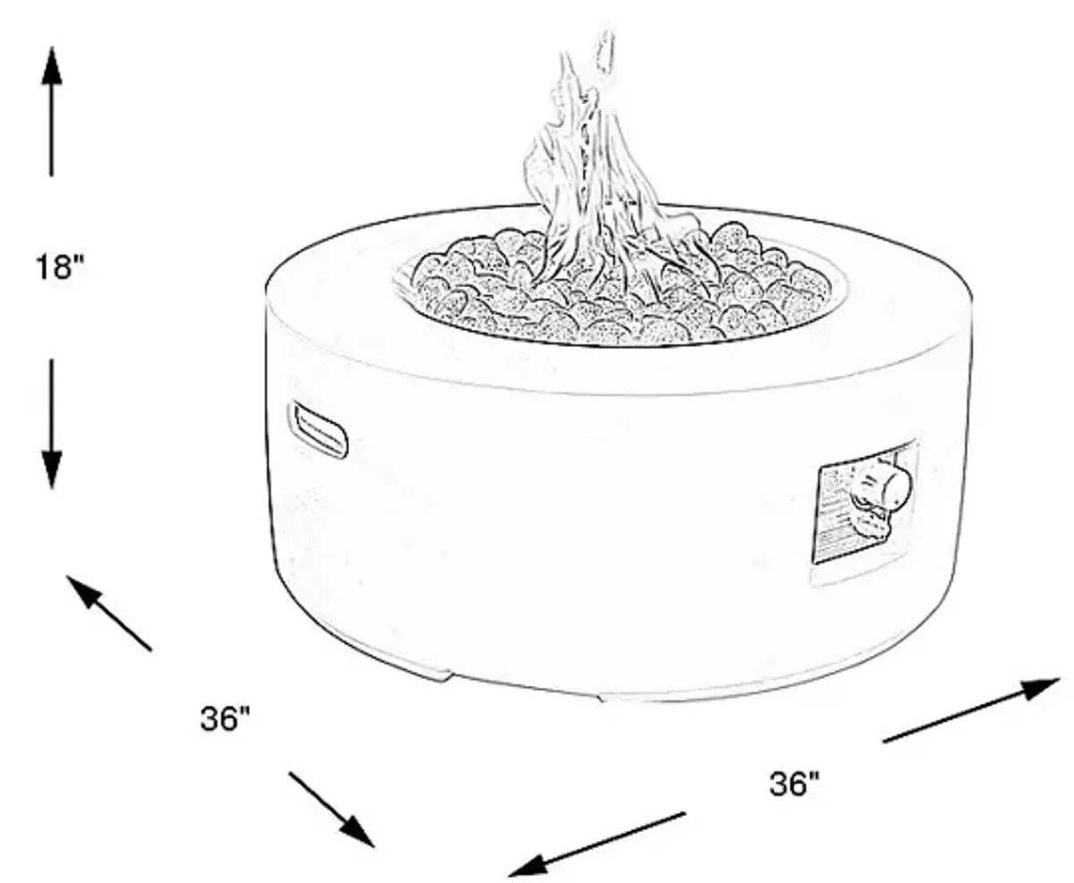 Phoenix White Round Fire Pit