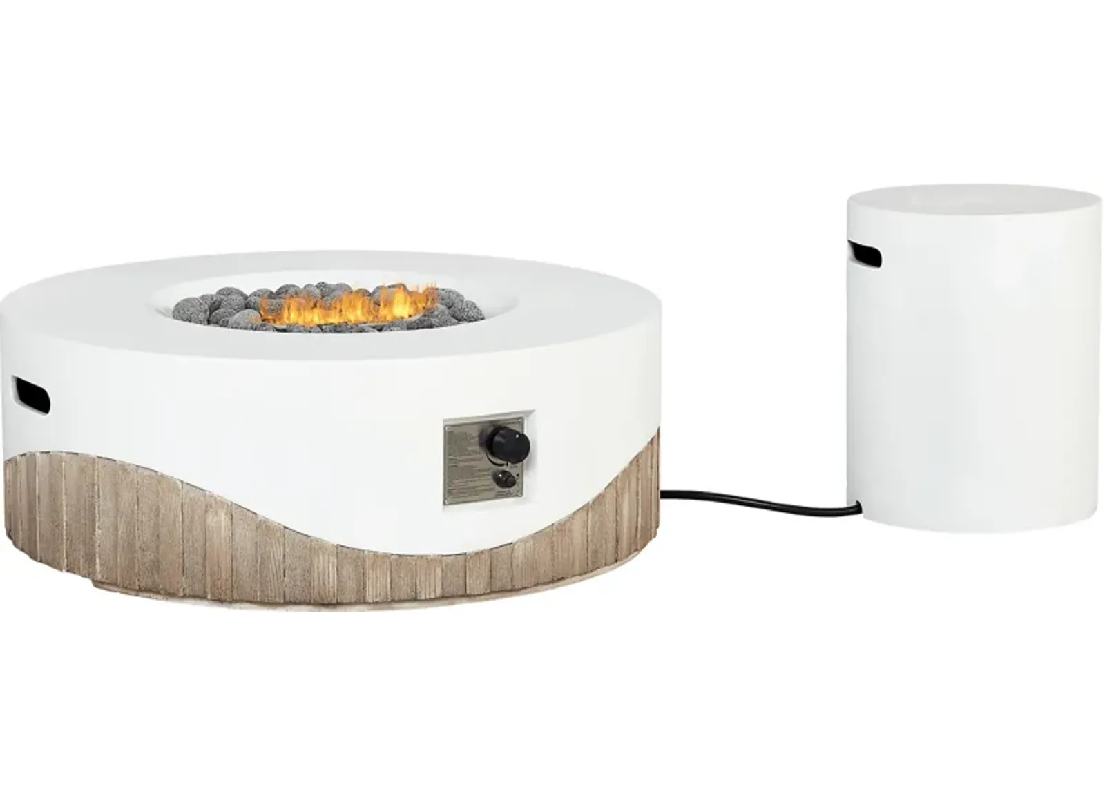 Caldo White Round Fire Pit