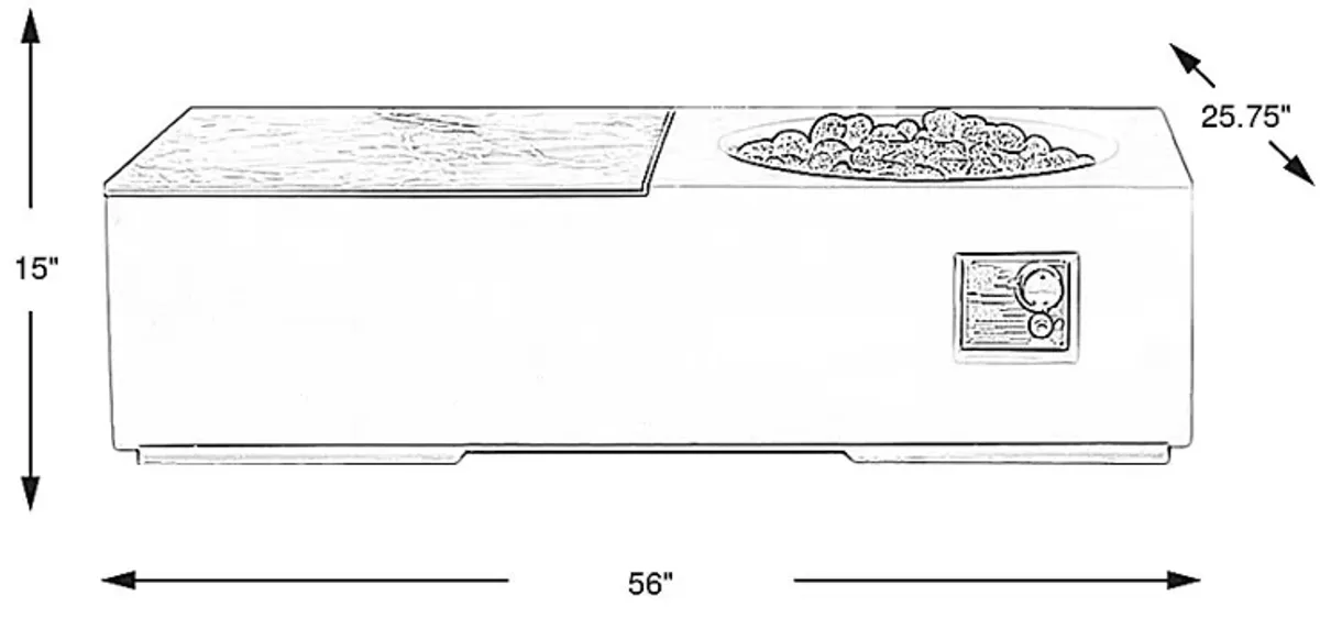 Fiamma White Rectangle Fire Pit