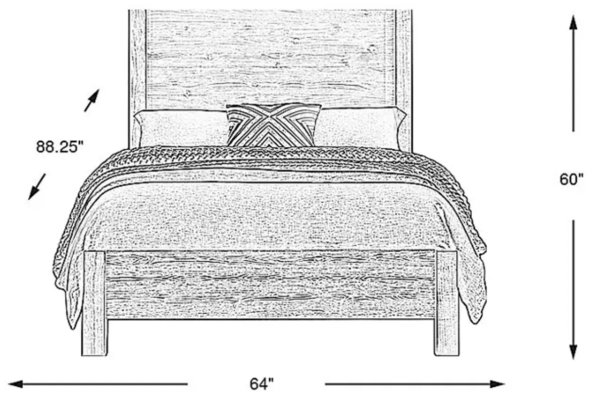 Ithaca Natural 3 Pc Queen Panel Bed