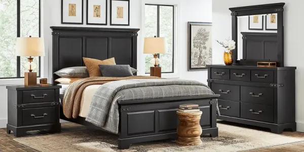 Fairhaven Black 8 Pc Queen Panel Bedroom