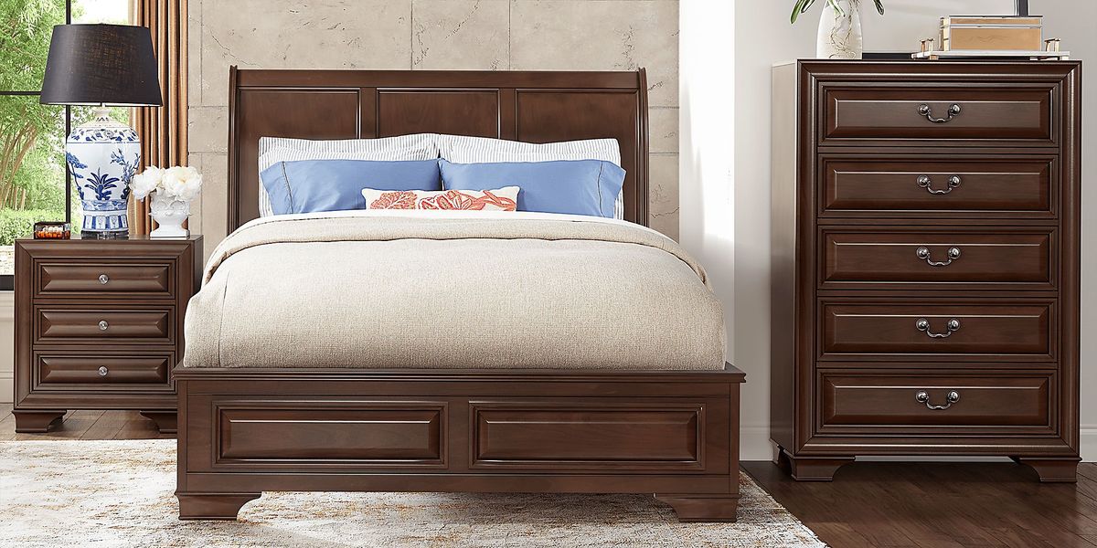 Mill Valley II Cherry 5pc Queen Sleigh Bedroom