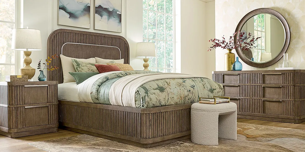 Sausalito Brown 7 Pc Queen Panel Bedroom