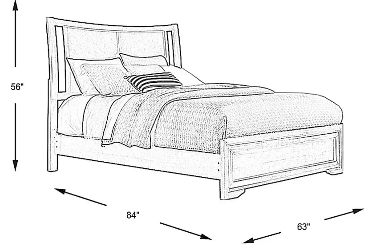 Belcourt Brown Cherry 3 Pc Queen Curved Sleigh Bed