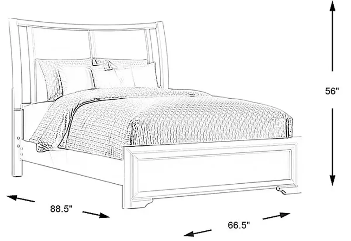 Belcourt White 3 Pc Queen Curved Sleigh Bed