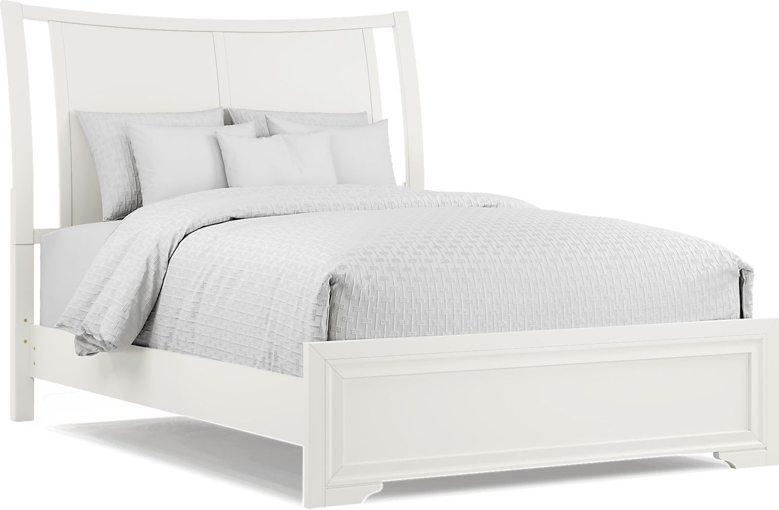 Belcourt White 3 Pc Queen Curved Sleigh Bed