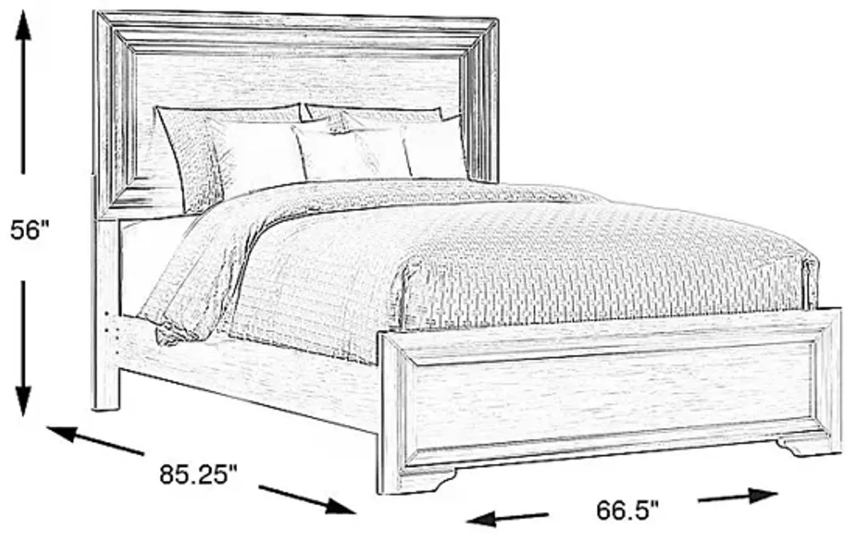 Belcourt Brown Cherry 3 Pc Queen Panel Bed