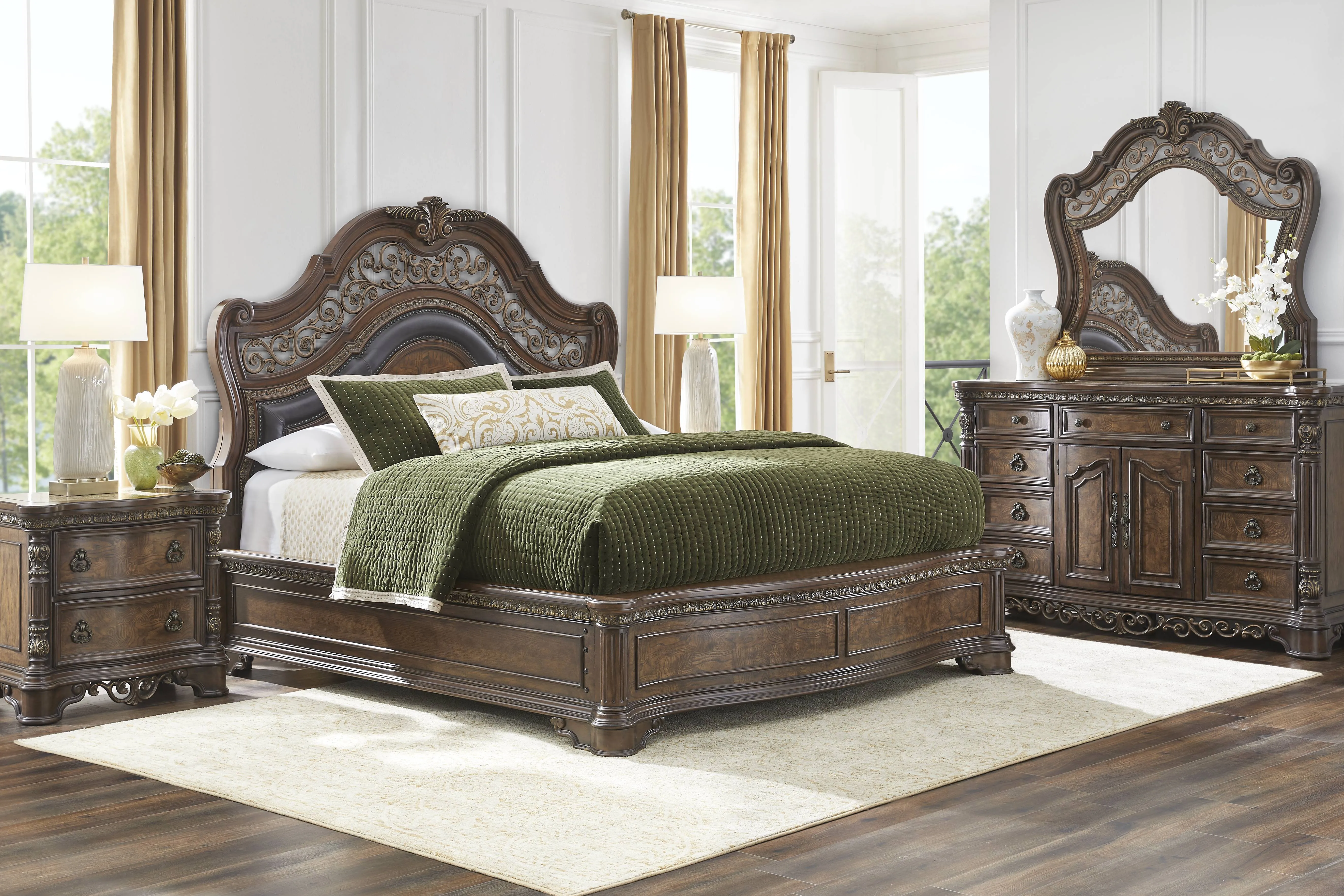 Yorkshire Manor Brown 8 Pc Queen Panel Bedroom