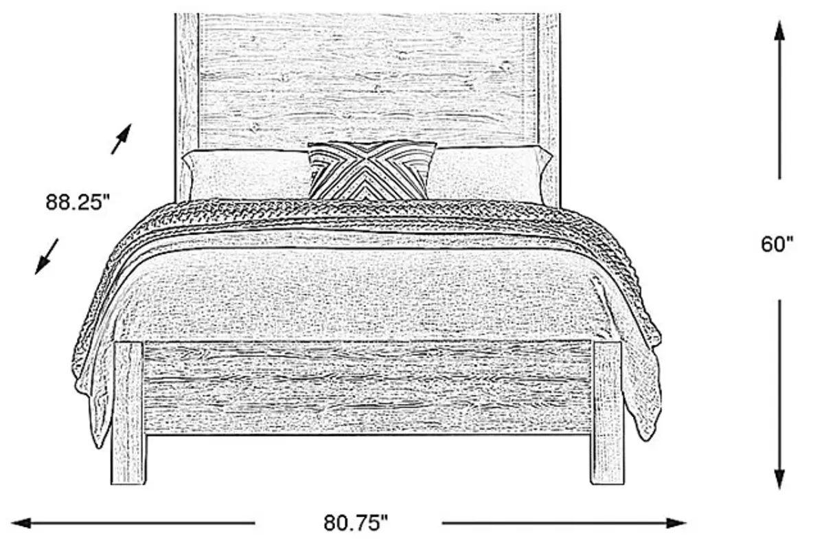 Ithaca Natural 3 Pc King Panel Bed