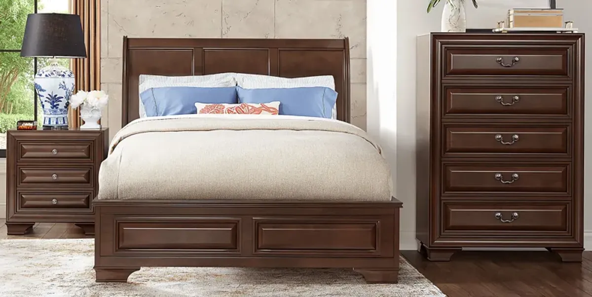 Mill Valley II Cherry 5pc King Sleigh Bedroom