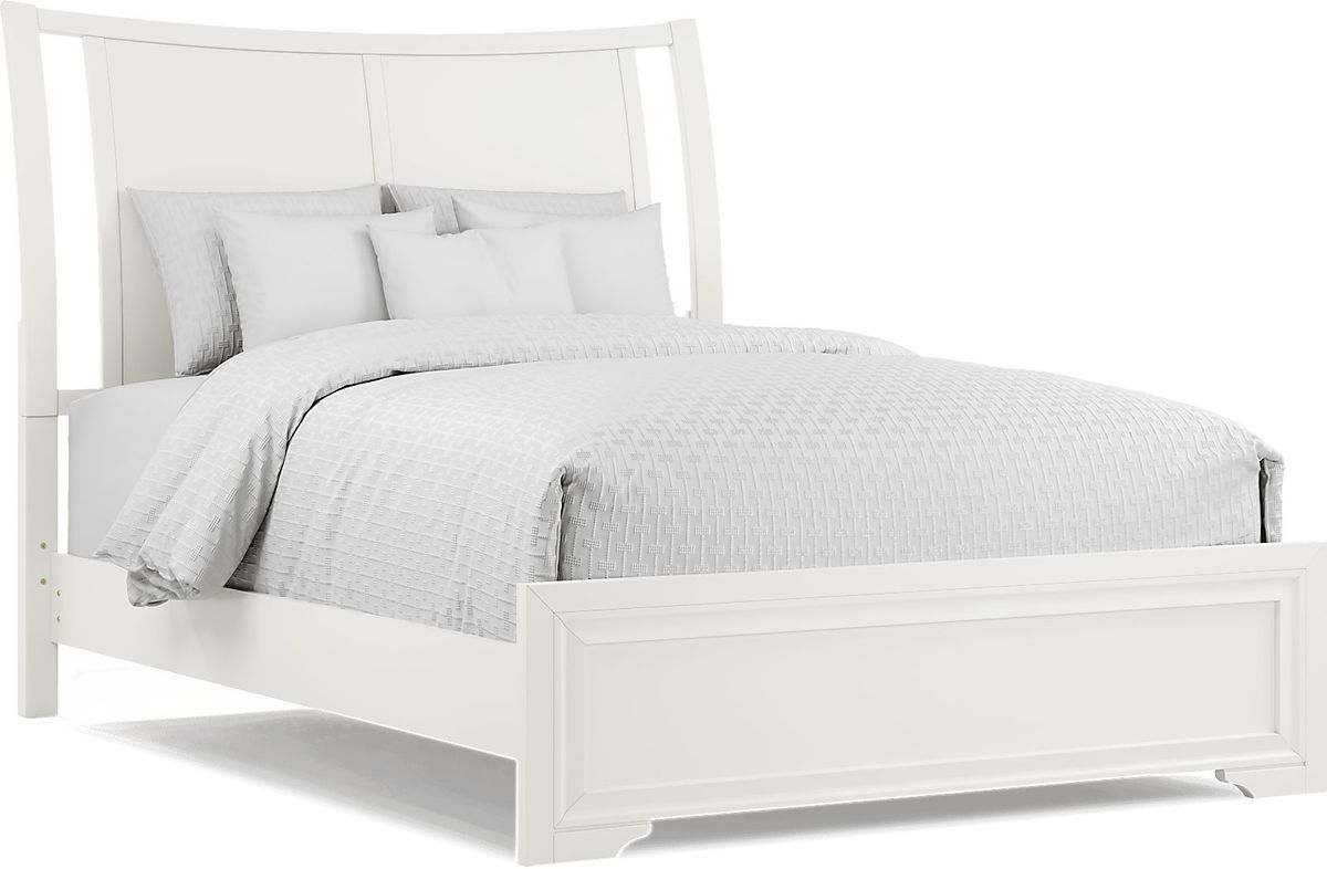 Belcourt White 3 Pc King Curved Sleigh Bed