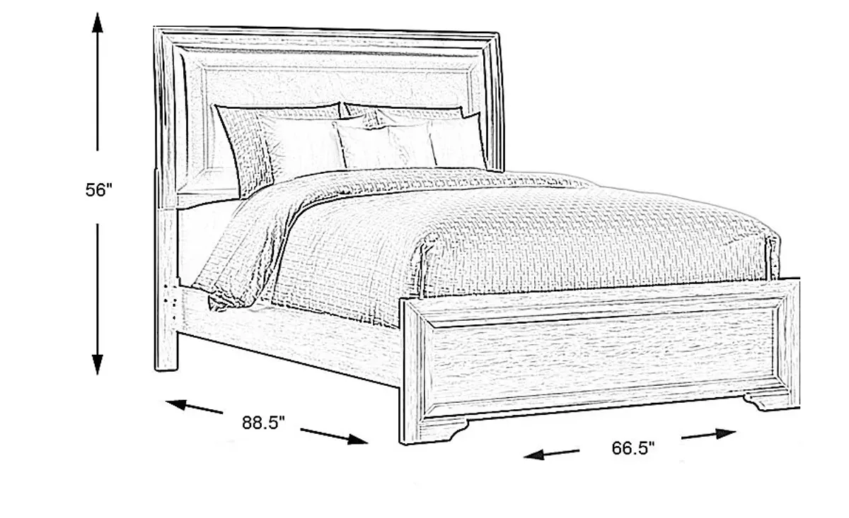 Belcourt Brown Cherry 3 Pc Queen Upholstered Sleigh Bed