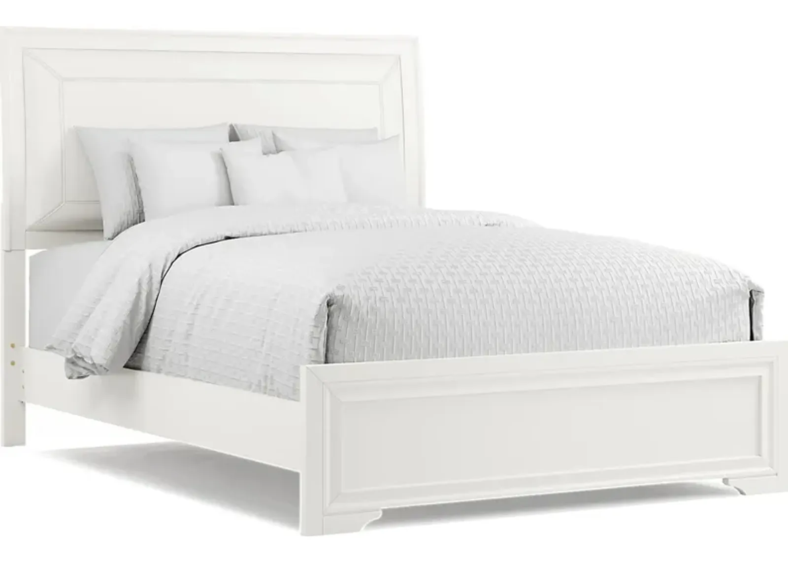 Belcourt White 3 Pc Queen Upholstered Sleigh Bed