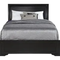 Belcourt Black 3 Pc Queen Upholstered Sleigh Bed
