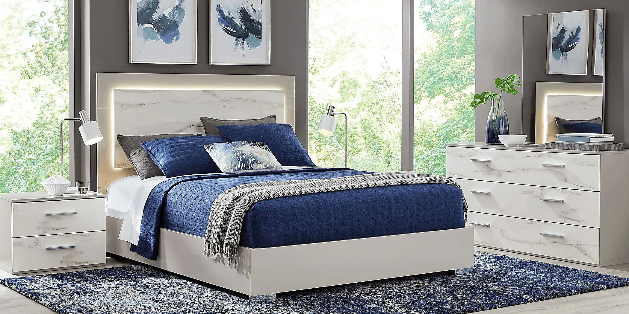 Beatrice Gray 3 Pc King Bed