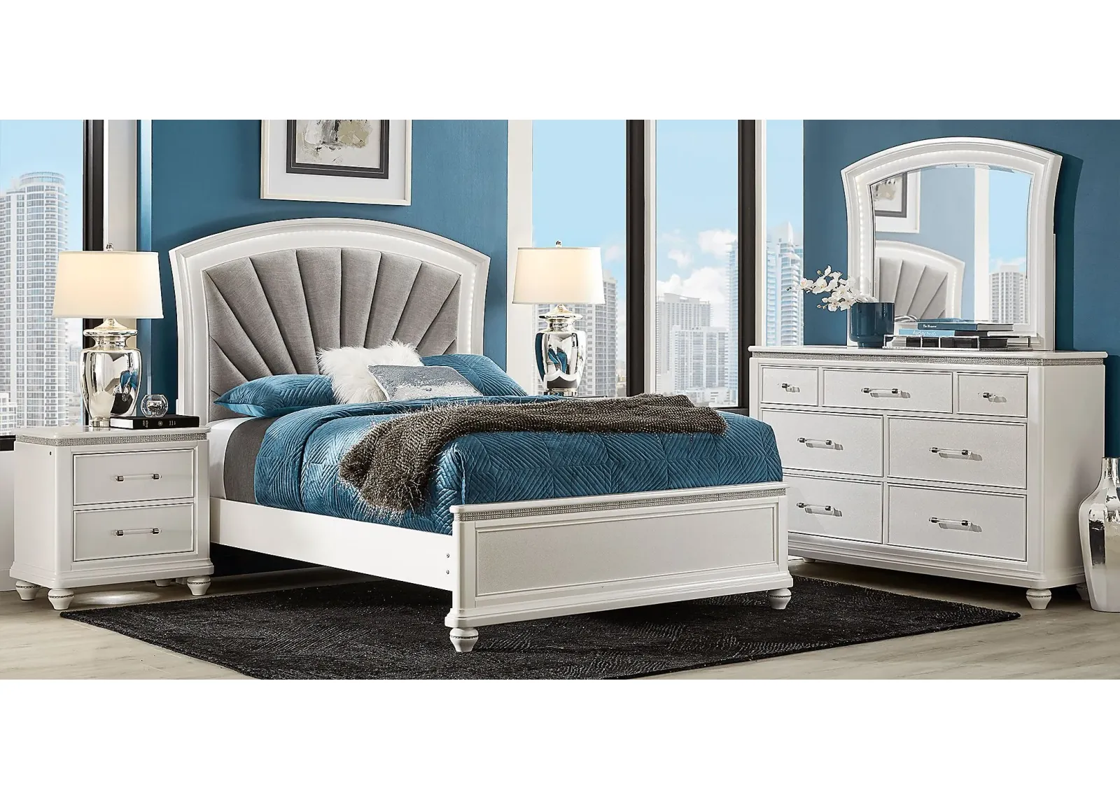 Starlet Lane White 8 Pc King Bedroom