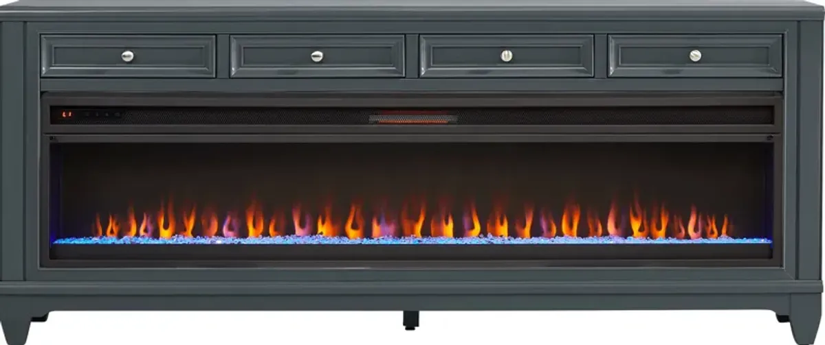 Hilton Head Graphite 80 in. Console with Electric Fireplace