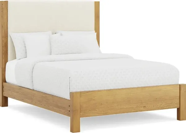 Ithaca Natural 3 Pc Queen Upholstered Bed