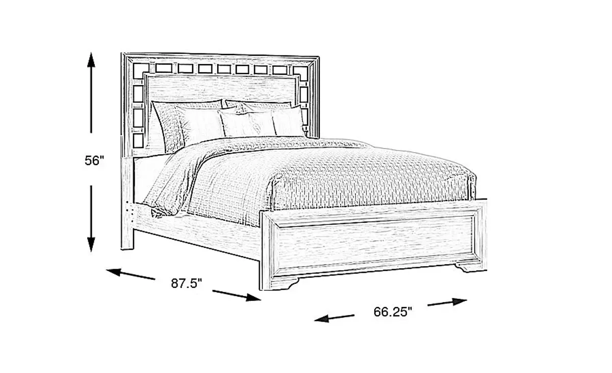 Belcourt Brown Cherry 3 Pc Queen Lattice Bed