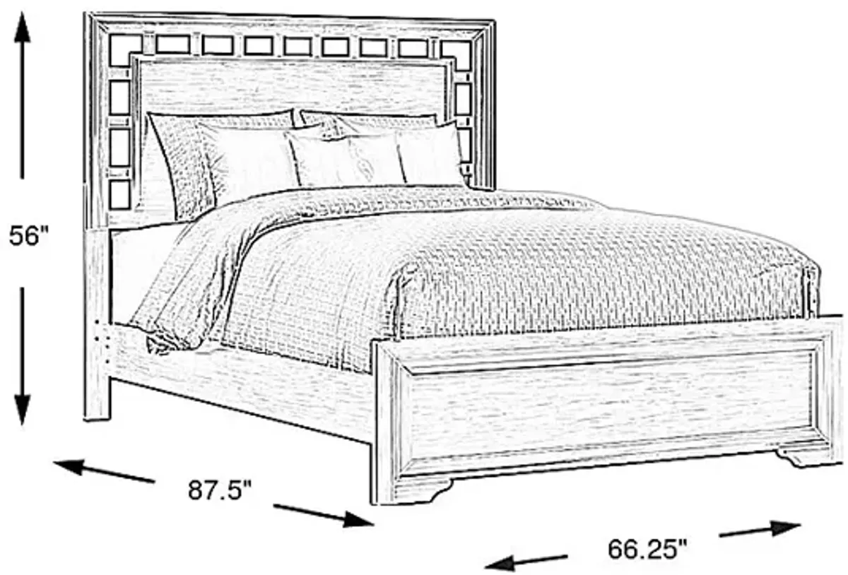 Belcourt Black 3 Pc Queen Lattice Bed