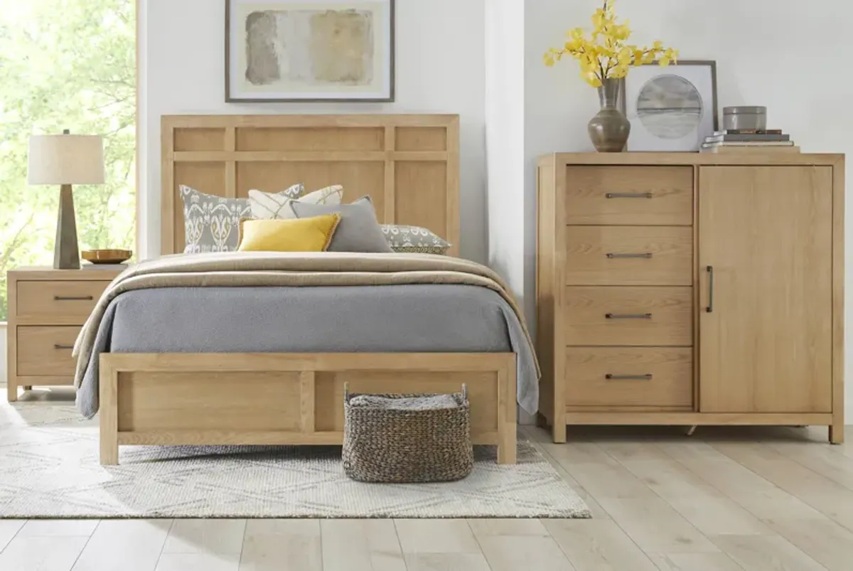 Woodley Natural 5 Pc King Panel Bedroom