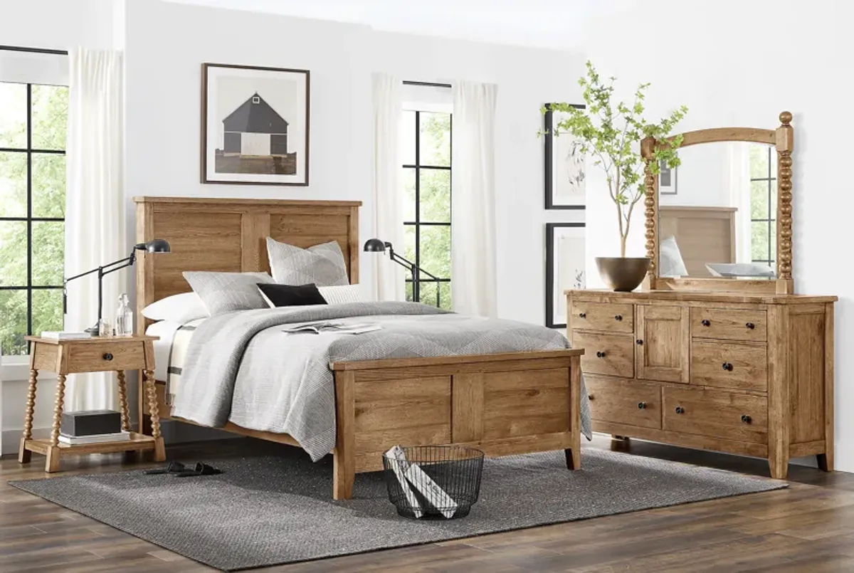 Hargrove Light Oak 7 Pc King Panel Bedroom