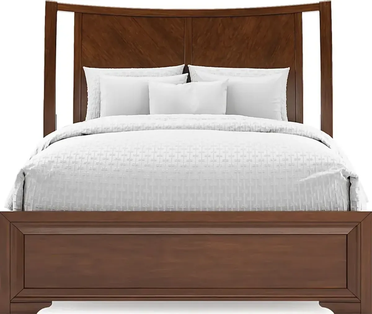 Belcourt Brown Cherry 3 Pc Queen Curved Sleigh Panel Bed