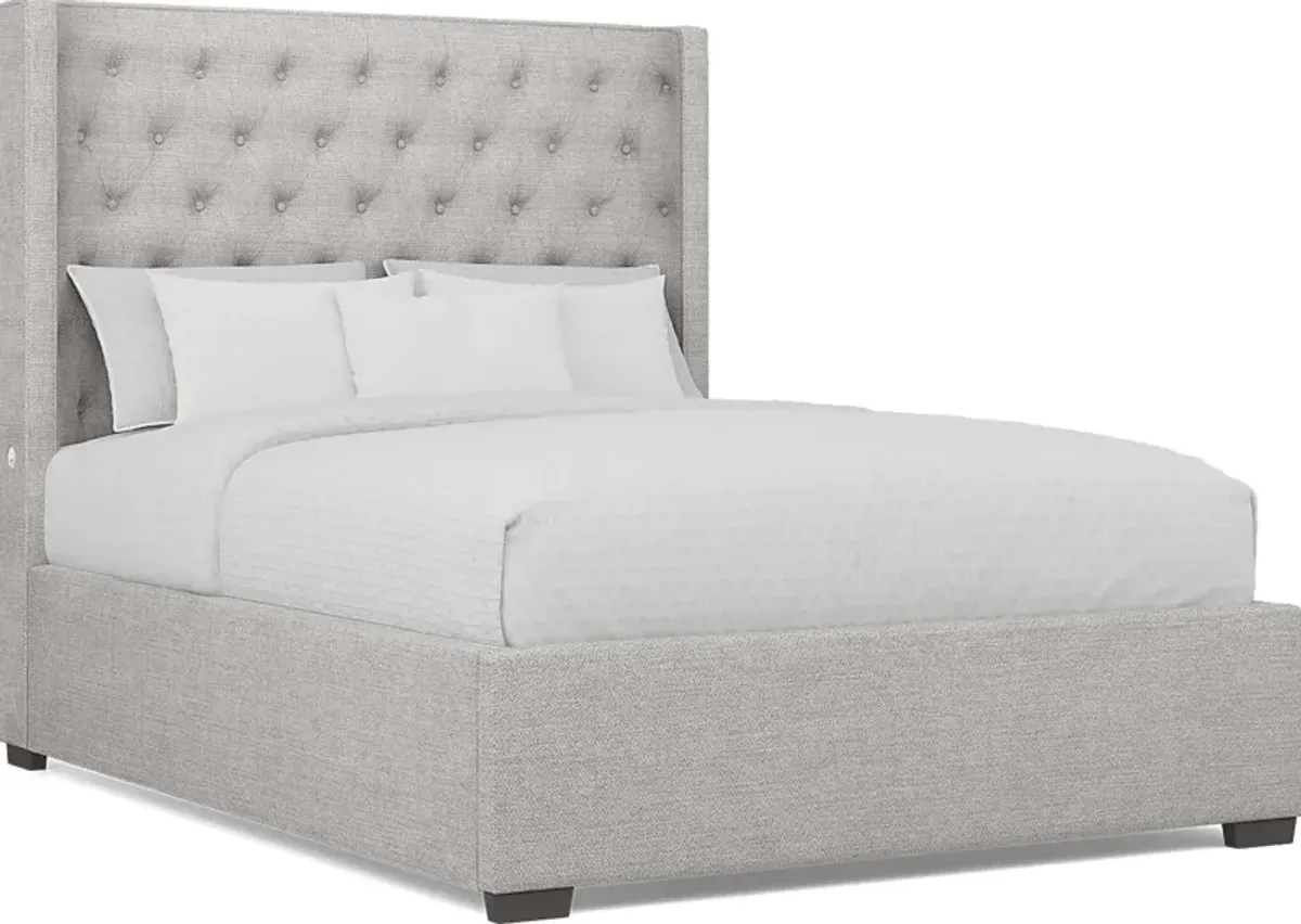 Kailey Park Charcoal 7 Pc Bedroom With Harlow Hill Gray Queen Upholstered Bed