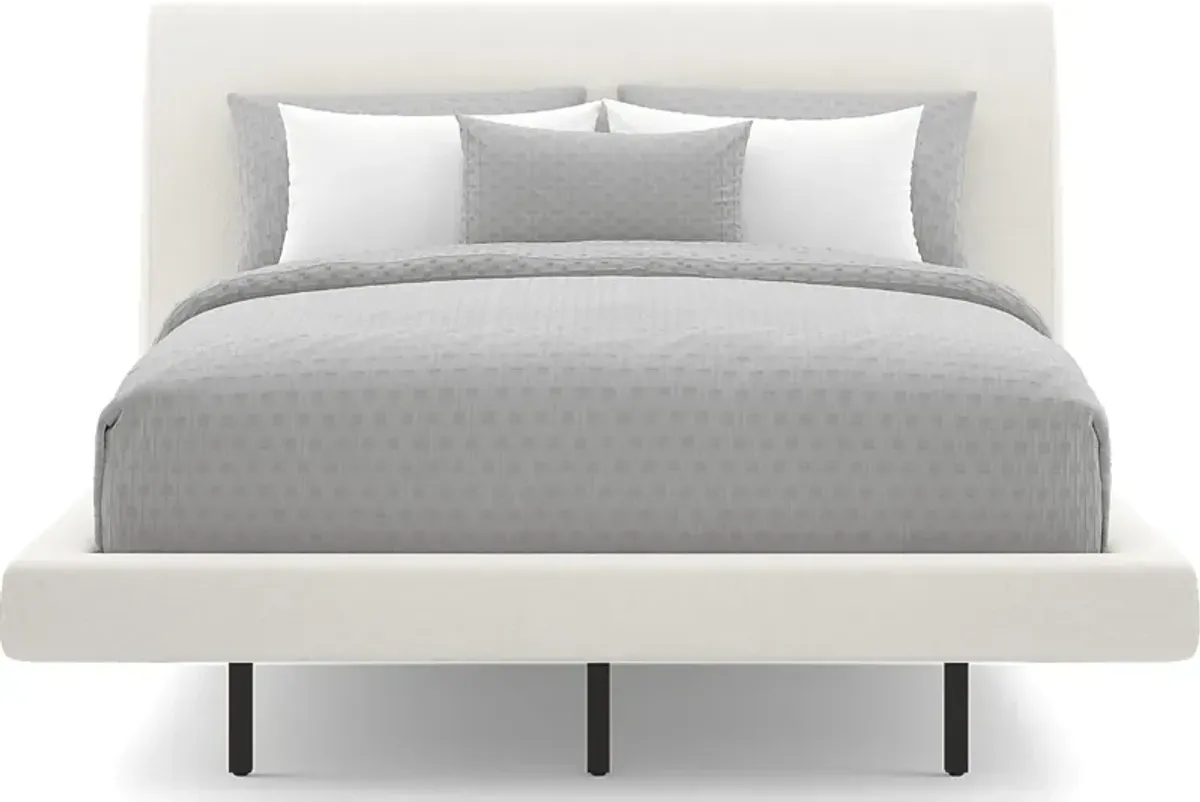 Aruba White 3 Pc Queen Upholstered Bed