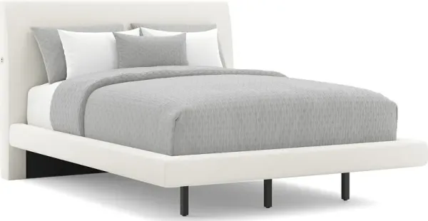 Aruba White 3 Pc Queen Upholstered Bed