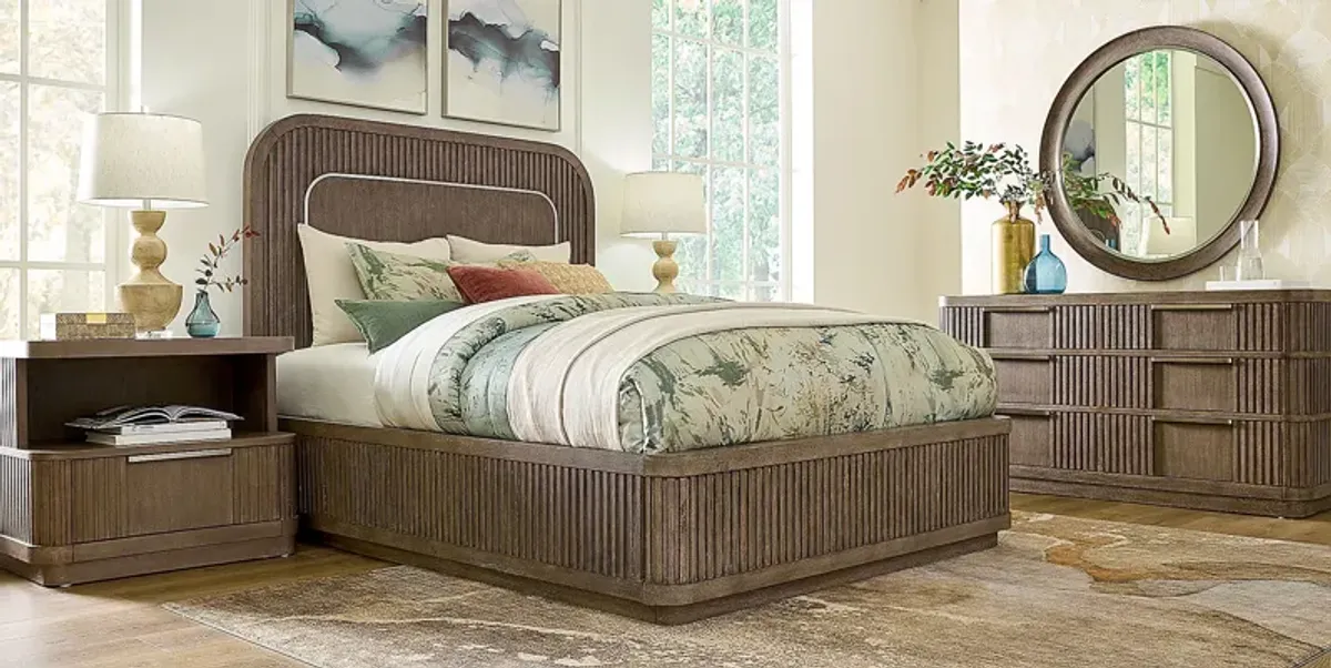 Sausalito Brown 7 Pc King Panel Bedroom