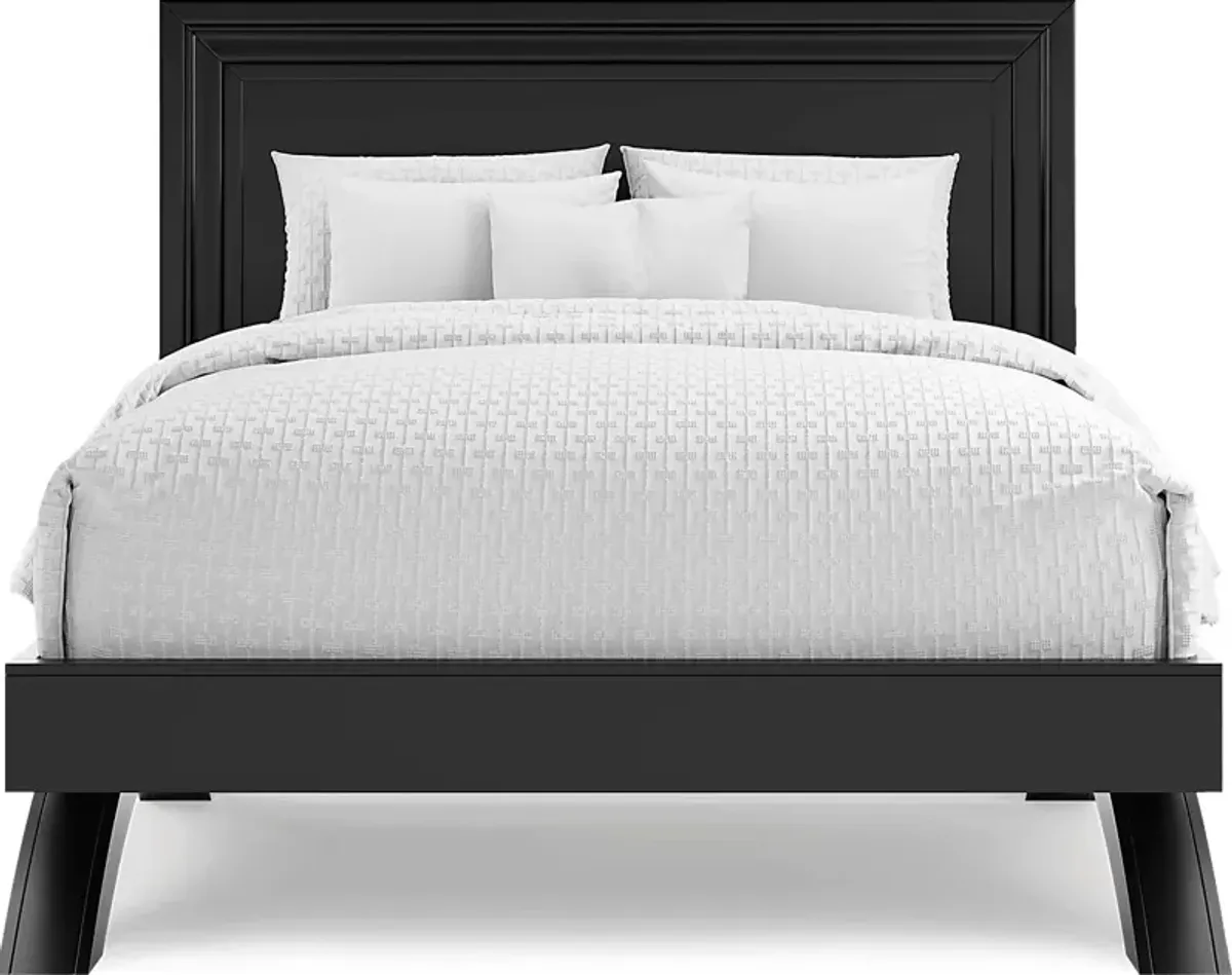 Belcourt Black 3 Pc Queen Panel Arch Bed