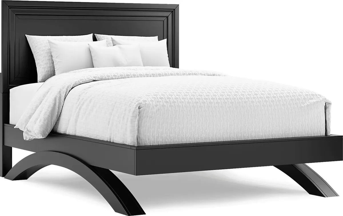 Belcourt Black 3 Pc Queen Panel Arch Bed